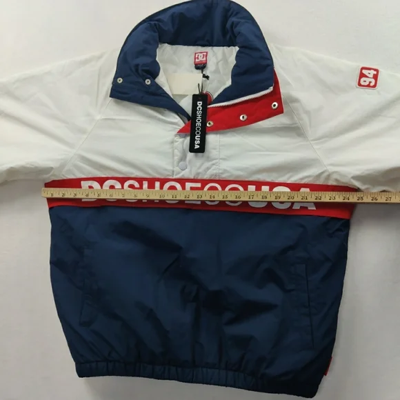 DC SHOE CO USA water Resistant Men Large Jacket Red White Blue - Picture 4 of 12